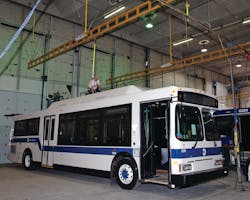 Rigid track with SRL provides fall protection safety for mass transit workers by reducing total fall distance from deflection and extension. Rigid track with SRL provides fall protection safety for mass transit workers by reducing total fall distance from deflection and extension.