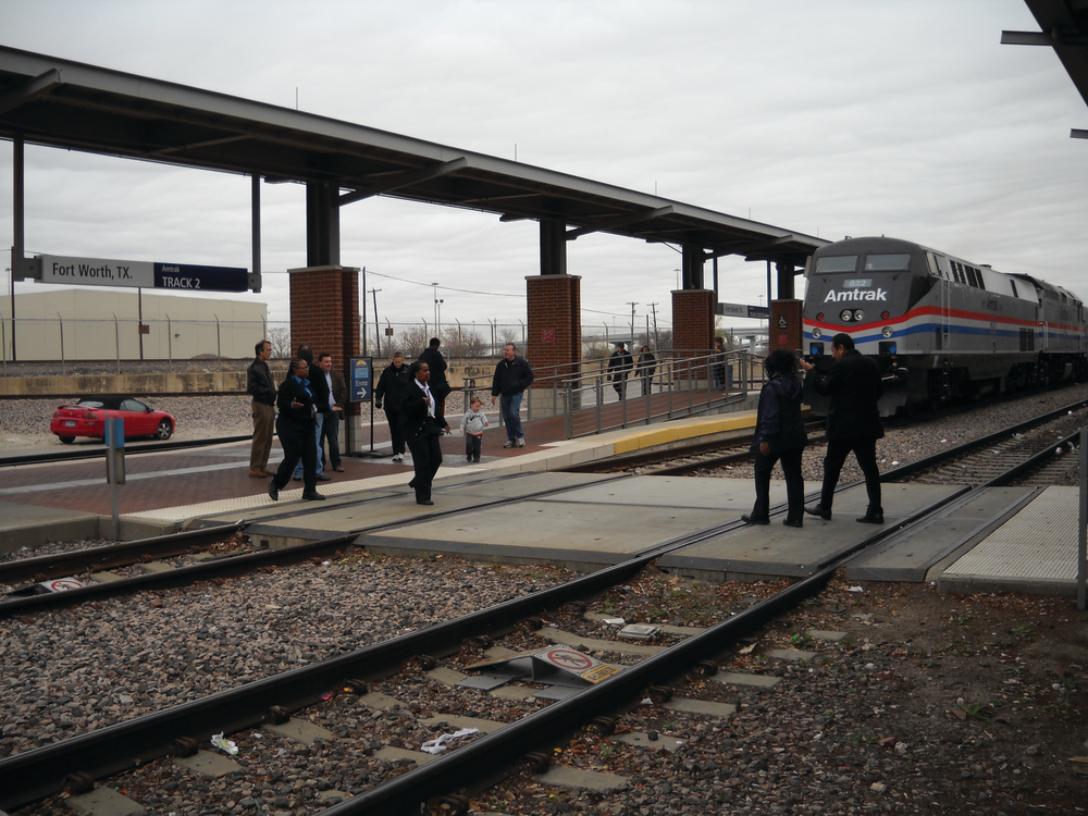 The T hosted the first 2012 stop of Amtrak&rsquo;s traveling exhibit train was at its Intermodal Transportation Center (ITC) in downtown Fort Worth where Amtrak provides regular service and carries its largest Texas ridership of 128,894 in 2011. The ITC is also a major stop of The Trinity Railway Express commuter rail, jointly owned by The T and Dallas Area Rapid Transit.
