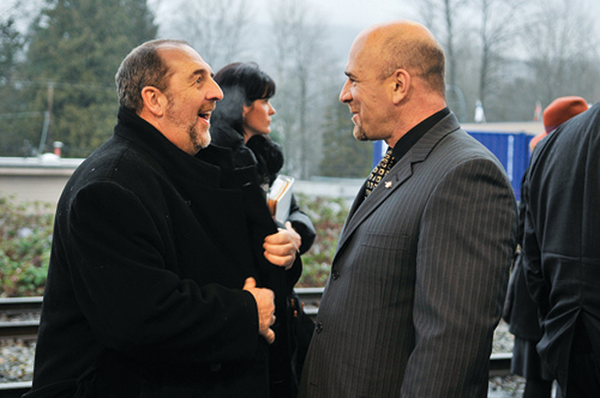 (Right to Left) BC's Transportation and Infrastructure Minister Blair Lekstrom and Government of Canada's Transport, Infrastructure and Communities Minister Denis Lebel were in Port Moody to announce the first contracts for Evergreen Line construction. For more information, please visit:bit.ly/znRa9r.