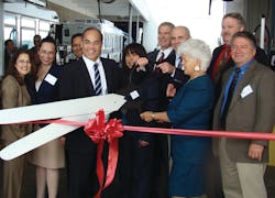 New Fuel Station: City of Montebello Mayor Frank Gomez (Center) and Congresswoman Grace Napolitano (2nd from R) cut the ribbon to commemorate the opening of Montebello’s CNG Fuel Station. (L-R) Assistant Director of Transportation Alva Carrasco, Transit Grants & Contracts Administrator Gloria Gallardo, Los Angeles FTA Team Leader Ray Tellis, Mayor Frank A. Gomez, Director of Transportation Aurora Jackson, So. California Gas Company Michael Boylan, Clean Energy Business Development Manager Derek Turbide, Congresswoman Grace Napolitano, Fiedler Group Project Manager Kyle Esse, Transit Facilities & Maintenance Manager Tom Barrio. New Fuel Station: City of Montebello Mayor Frank Gomez (Center) and Congresswoman Grace Napolitano (2nd from R) cut the ribbon to commemorate the opening of Montebello’s CNG Fuel Station. (L-R) Assistant Director of Transportation Alva Carrasco, Transit Grants & Contracts Administrator Gloria Gallardo, Los Angeles FTA Team Leader Ray Tellis, Mayor Frank A. Gomez, Director of Transportation Aurora Jackson, So. California Gas Company Michael Boylan, Clean Energy Business Development Manager Derek Turbide, Congresswoman Grace Napolitano, Fiedler Group Project Manager Kyle Esse, Transit Facilities & Maintenance Manager Tom Barrio.