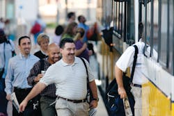 Passengers at Dallas Area Rapid Transit's Union Station. Passengers at Dallas Area Rapid Transit's Union Station.