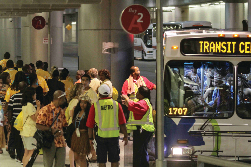 Hundreds of choir members from around the world used Cincinnati Metro's Riverfront Transit Center during the World Choir Games.