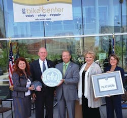 Photo (left to right): City of Henderson Councilwoman Debra March, RTC Chairman and Clark County Commissioner Larry Brown, U.S. Green Buildings Council Nevada President Dave Ray, City of Las Vegas Mayor Carolyn Goodman and RTC General Manager Tina Quigley