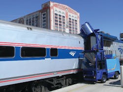 Bitimec SEP train washing machine at Amtrak St. Louis MO. Bitimec SEP train washing machine at Amtrak St. Louis MO.