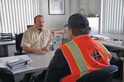 Rail Supervisor Talking To Ope 10810968 Rail Supervisor Talking To Ope 10810968