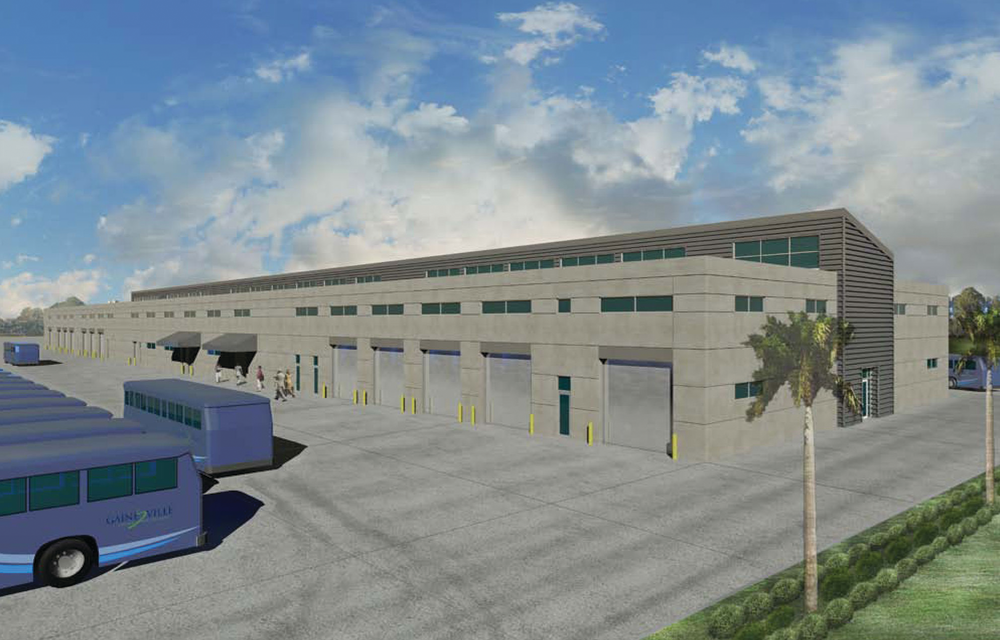 The design-build team of Charles Perry Partners Inc., Ponikvar & Associates Inc. and Causseaux, Hewett, & Walpole Inc. is set to break ground in December for the city of Gainesville&rsquo;s new $33 million Regional Transit System (RTS) Bus Fleet Maintenance & Operations Facility.