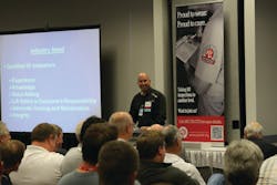 Keith Bunn addressing a certification program. Keith Bunn addressing a certification program.