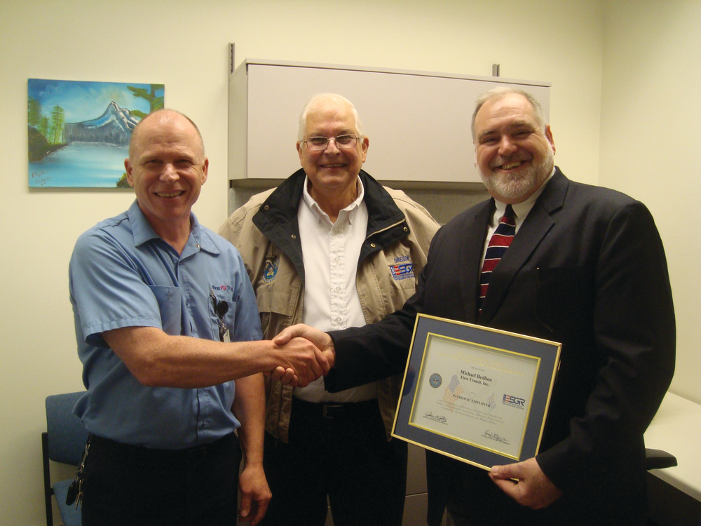 Sergeant Major Steve Miller, Colonel Hirst and General Manager Michael Bedlion.