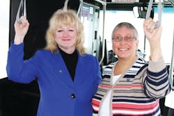 Fargo Transit Administration Transit Administrator Julie Bommelman and Moorhead Transit Administration Transit Manager Lori Van Beek.