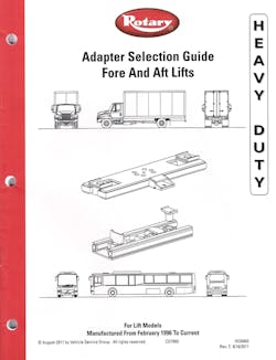 If 2013 will bring new vehicles to your fleet, be sure to consult Rotary Lift&rsquo;s Adapter Selection Guide to make sure your vehicle lifts are equipped to properly pick up and service them.