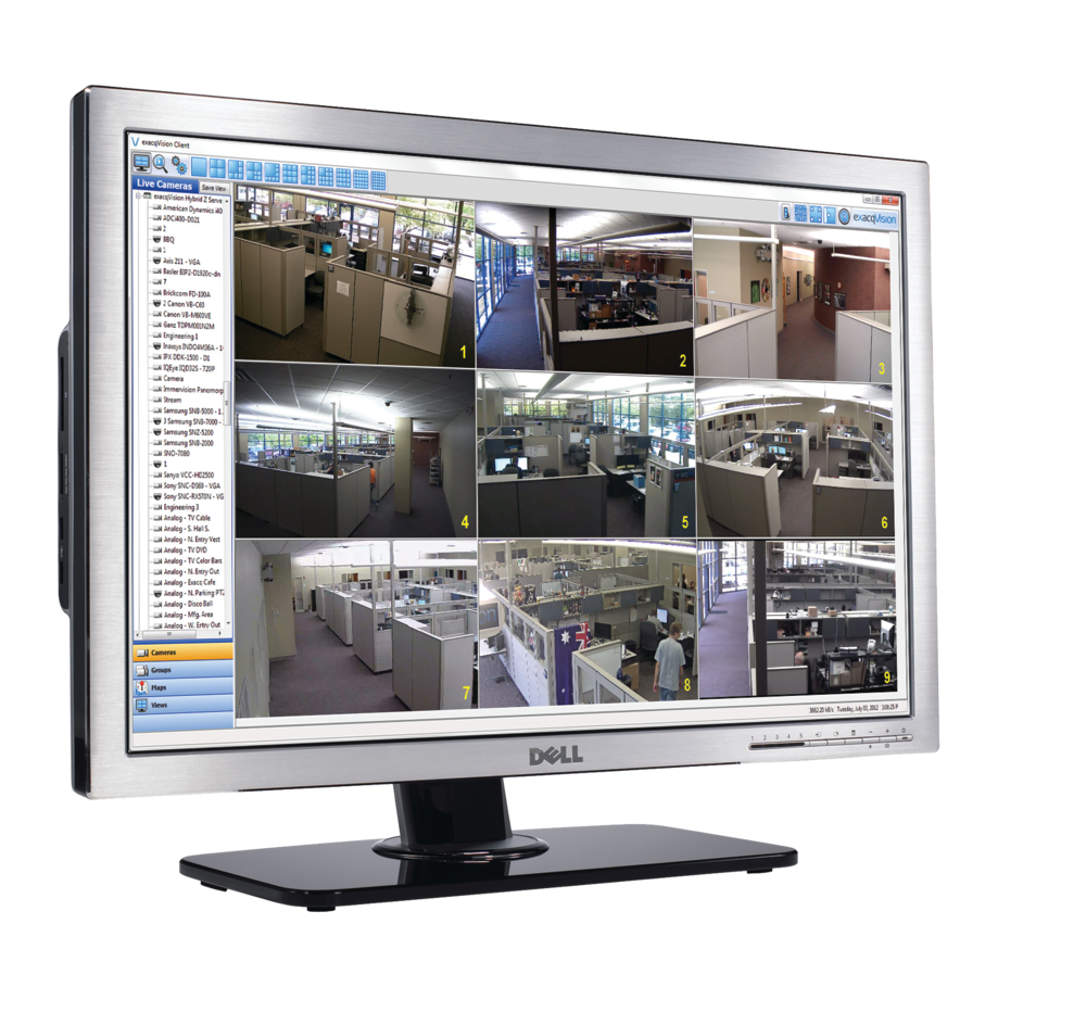 The exacqVision VMS can link to a nearby camera or lock a pan-tilt-zoom camera to a preset in order to view real-time video of the event.