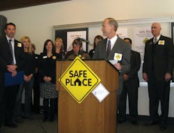 DTA General Manager Dennis Jensen speaks at a news conference about the DTA’s welcomed participation in the Safe Place Program. DTA General Manager Dennis Jensen speaks at a news conference about the DTA’s welcomed participation in the Safe Place Program.