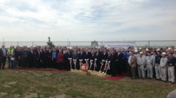 Nippon Sharyo employees and leaders were joined by Illinois Gov. Pat Quinn and U.S. Department of Transportation Secretary Ray LaHood at the April 30 groundbreaking for an expansion of its Rochelle, Ill., plant.