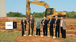 From left to right, Cam McLaughlin, new product development engineering; Buster Mann, senior vice president of manufacturing; Bobby Bush, senior vice president, foam and environmental technology; Dave Colburn – president and CEO; Dwayne Welch, executive vice president, chief marketing and innovation officer; Lee Lunsford, executive vice president, chief operating officer; Conway Wilson, facilities manager