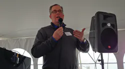 Ray Pittard, president of Thermo King North America, spoke at the Thermo King Bloomington 75th anniversary celebration on May 4.