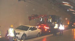 A car deep in a tunnel on the tracks at TriMet required a disruption in service while a crane car had to come and lift the car out of the ROW.