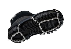 ICEtrekkers' diamond grip prevents falls in icy conditions. ICEtrekkers' diamond grip prevents falls in icy conditions.