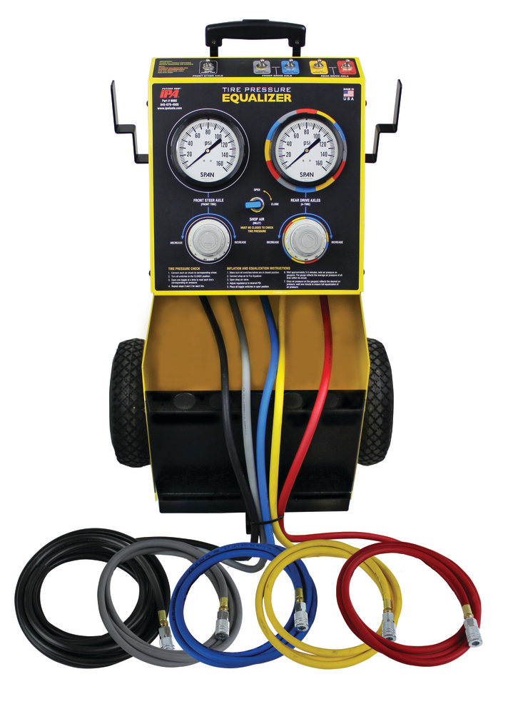 The Mobile Tire Pressure Equalizer is a new method to inflate tires with accuracy.