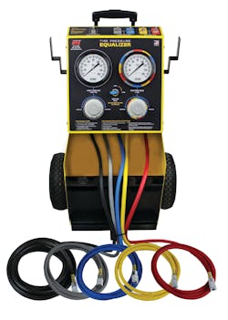 The Mobile Tire Pressure Equalizer is a new method to inflate tires with accuracy. The Mobile Tire Pressure Equalizer is a new method to inflate tires with accuracy.