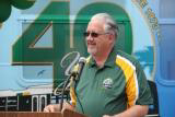 Gold Coast Transit General Manager Steven Brown addresses the crowd during a ceremony honoring the 40th anniversary of the agency.
