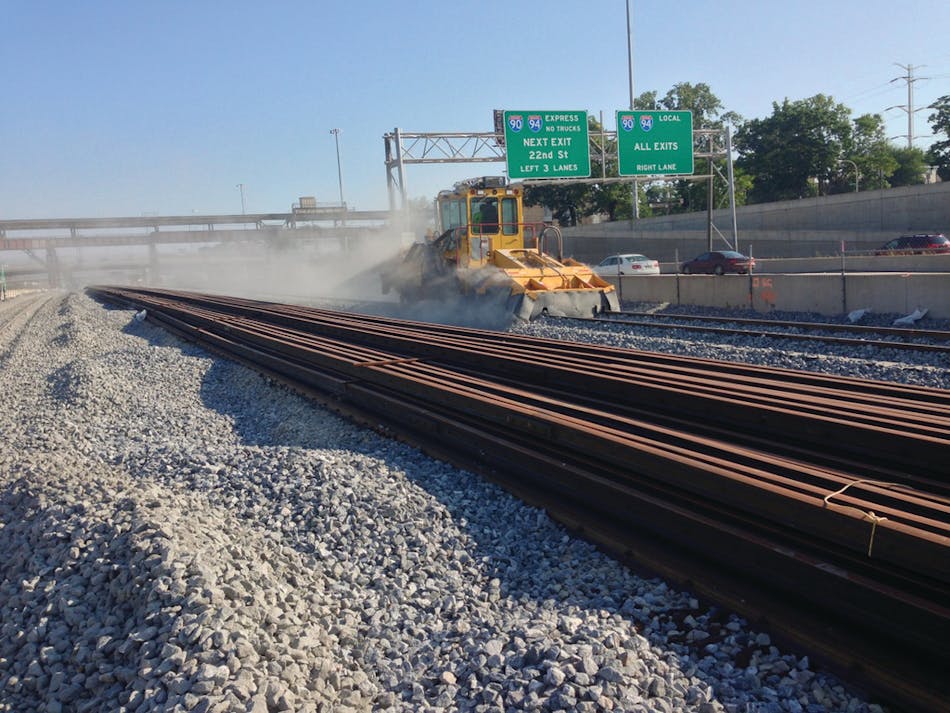 Dan Ryan red line during the track removal operation.