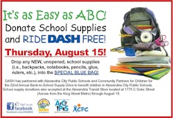 DASH will be collecting school supplies to help students in Alexandria Public Schools.