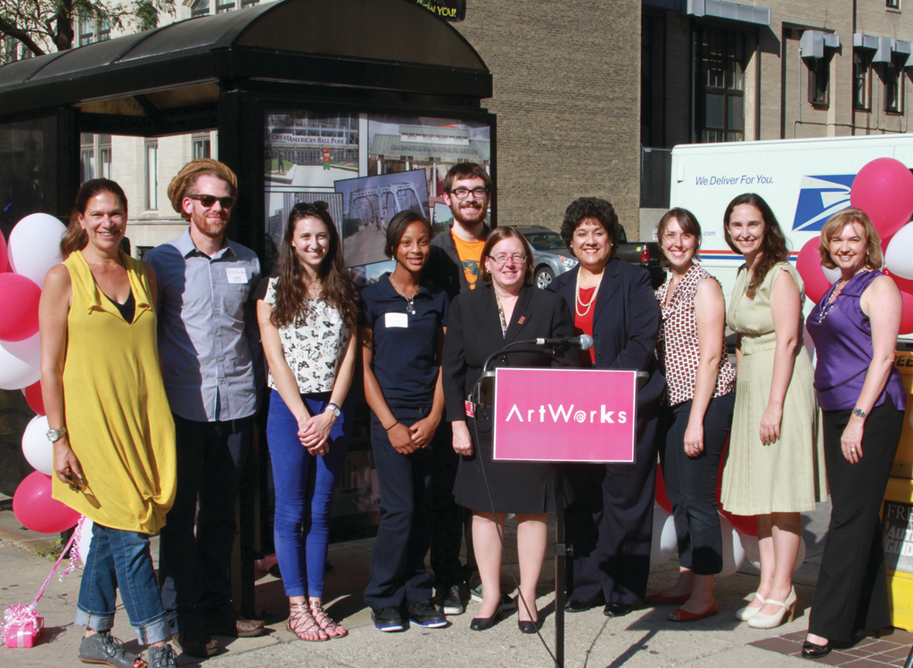 Cincinnati Metro unveiled new artworks featured on downtown bus shelters in collaboration with ArtWorks.