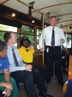 Safety ambassadors ran by the business improvement district in downtown Wilmington, Del., will ride the DART trolley to assist riders.