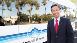 Foothill Transit Director of Maintenance and Vehicle Technology Roland Cordero honored with a Sustainability All Star Award.