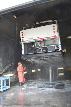 Buses in service in Buffalo, N.Y., are subjected to harsh weather conditions, which requires special maintenance considerations. Buses in service in Buffalo, N.Y., are subjected to harsh weather conditions, which requires special maintenance considerations.