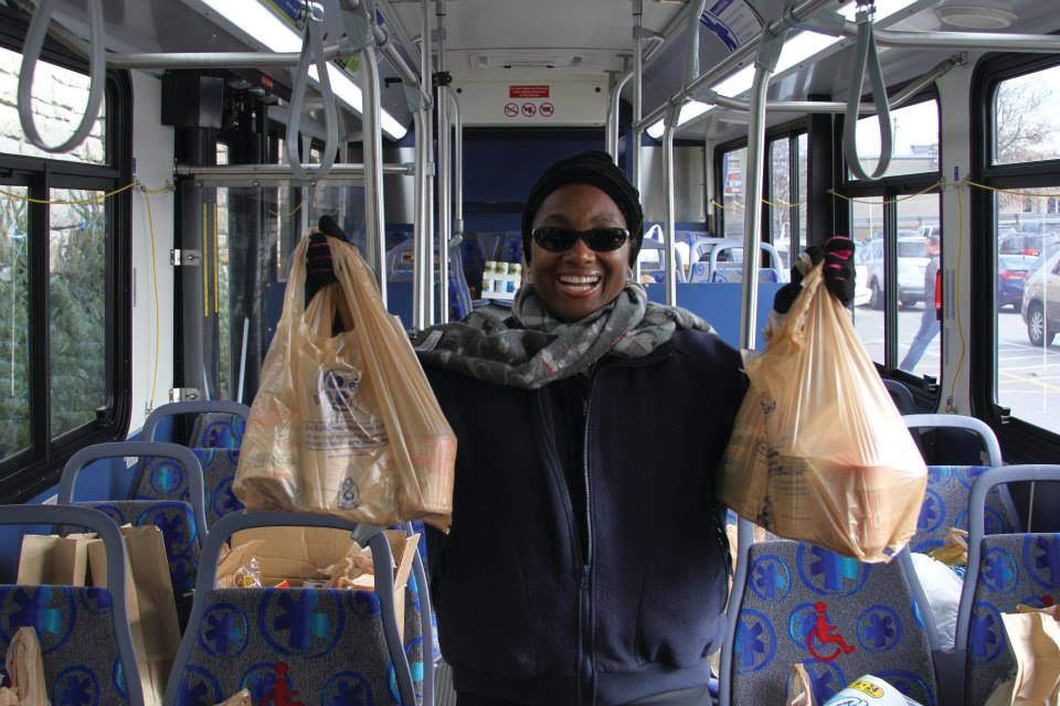Metro operator Yolanda Baxter-Lewis helped fill a bus in Cincinnati full of donations for the less fortunate this holiday season
