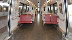 A 6000-series Metrorail car with resilient flooring.