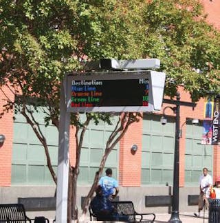 Visual Message Boards allow the delivery of real-time information to transit riders.