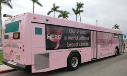 Palm Tran has unveiled its pink bus to raise awareness of breast cancer