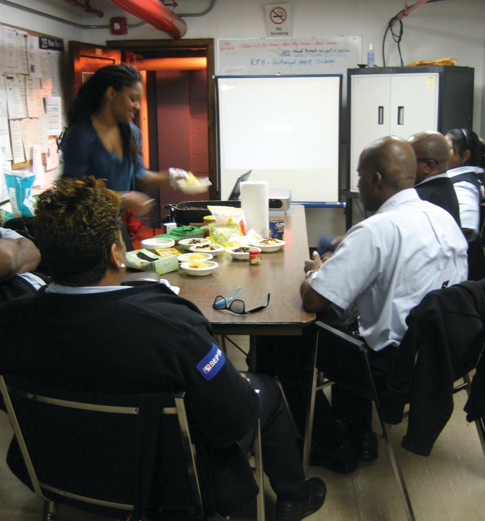 SEPTA&rsquo;s Frankford District bus operators participate in a cooking demonstration.