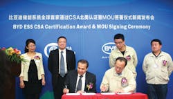 The CSA Group awarded their first ever North America Certification for an Energy Storage System to BYD Co. Ltd. The CSA Group awarded their first ever North America Certification for an Energy Storage System to BYD Co. Ltd.