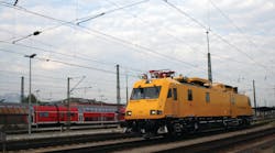 Maintenance vehicle for catenary installations with the DB Netz No. 711207. Maintenance vehicle for catenary installations with the DB Netz No. 711207.