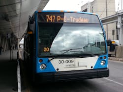 The 747 bus line service runs 24 hours a day, 7 days a week, between the Montréal-Trudeau airport and the Gare d’autocars de Montréal terminal (Berri-UQAM métro station). The 747 bus line service runs 24 hours a day, 7 days a week, between the Montréal-Trudeau airport and the Gare d’autocars de Montréal terminal (Berri-UQAM métro station).