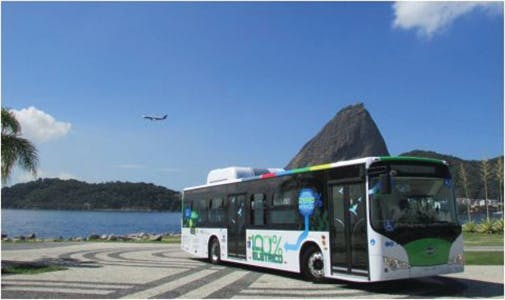 The first long-range, zero-emissions bus in Rio -- the BYD 12 meter all-Electric bus