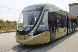 Bombardier has presented a low floor train to the city of Suzhou, China. Bombardier has presented a low floor train to the city of Suzhou, China.