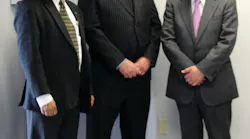 From left to right, Vijay Yadav, vice president of R&D, Kydex, LLC; Ronn Cort, COO and president of Kydex LLC; and Mr. Nishiie, director and division leader for public works and infrastructure Sekisui Chemical Co. celebrate the opening of the Kydex FSTLab