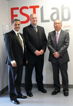 From left to right, Vijay Yadav, vice president of R&amp;D, Kydex, LLC; Ronn Cort, COO and president of Kydex LLC; and Mr. Nishiie, director and division leader for public works and infrastructure Sekisui Chemical Co. celebrate the opening of the Kydex FSTLab