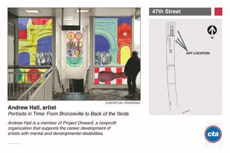 New artwork installed at the 47th Street station on the red line south in Chicago.
