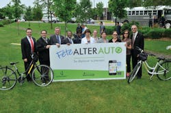 Employees are celebrating mass transportation in Quebec. Employees are celebrating mass transportation in Quebec.