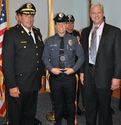 DRPA Officer Jessica Gabe was given the Police Officer of the Year Award by the agency. DRPA Officer Jessica Gabe was given the Police Officer of the Year Award by the agency.