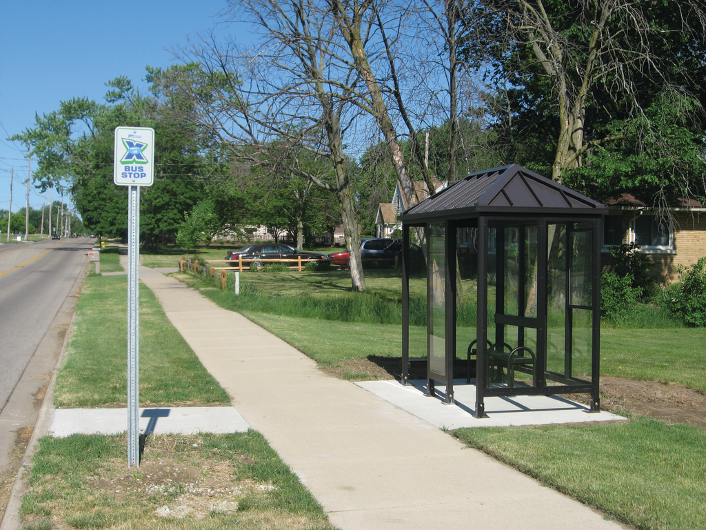Central Wesleyan Church donated and installed a new bus shelter for Max Transit.