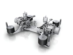 ZF&apos;s AVE 130 electric portal axle based on an electric independent wheel drive &mdash; for particularly economical and resource-saving city bus operation.