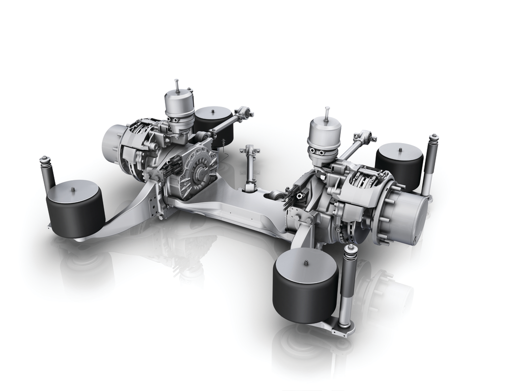 ZF's AVE 130 electric portal axle based on an electric independent wheel drive &mdash; for particularly economical and resource-saving city bus operation.