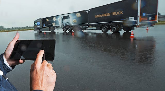 ZF Innovation Truck, Maneuvering Test during ZF&apos;s Trade Press Conference 2014, Aldenhoven, Germany.