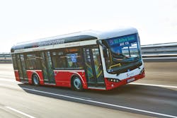 Electrically driven low-floor bus with ZF's AVE 130 low floor axle at the Bus Section during ZF's Trade Press Conference 2014, Aldenhoven, Germany. Electrically driven low-floor bus with ZF's AVE 130 low floor axle at the Bus Section during ZF's Trade Press Conference 2014, Aldenhoven, Germany.